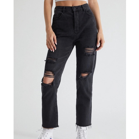 Black Ripped Jeans Pacsun Mom Jeans Black PacSun Jeans Pacsun Mom